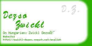 dezso zwickl business card